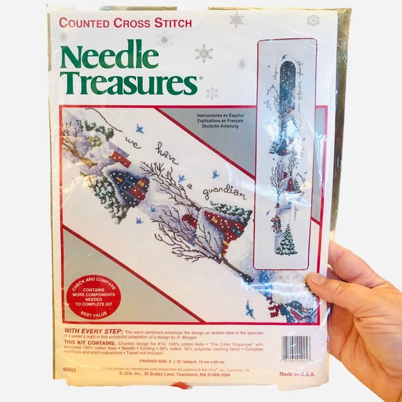 Needle Treasures Other - Needle Treasures Cross Stitch Table Runner Project Guardian Angel